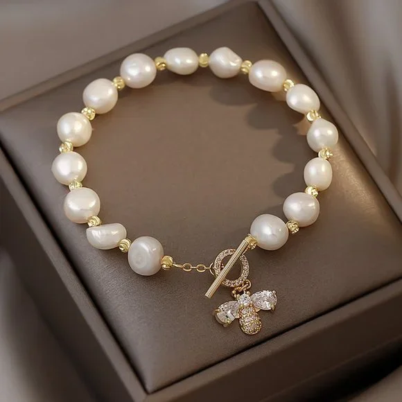 GOLICC Baroque Natural Freshwater Pearl Bracelet - Picture 2 of 10